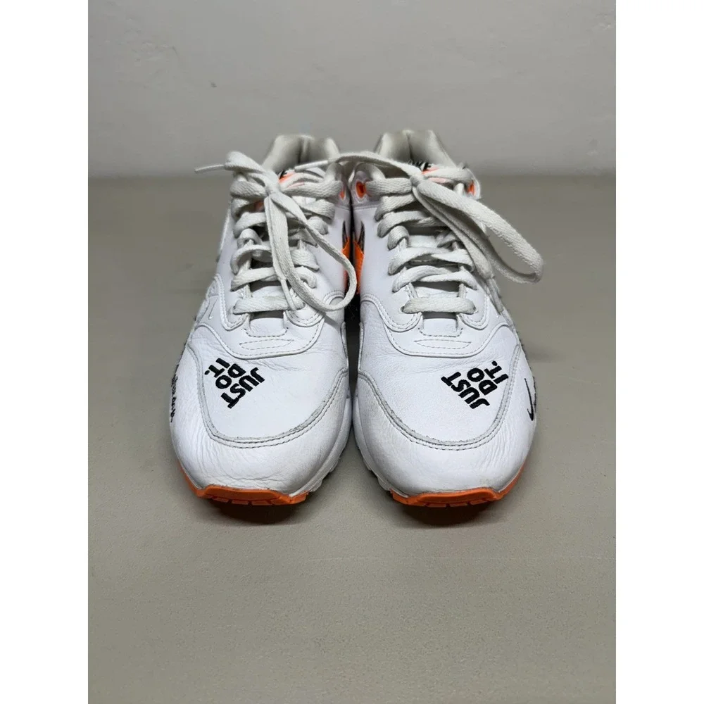 Nike Air Max 1 Just Do It Womens Sz 8.5 Mens Sz 7 White Orange 917691-100